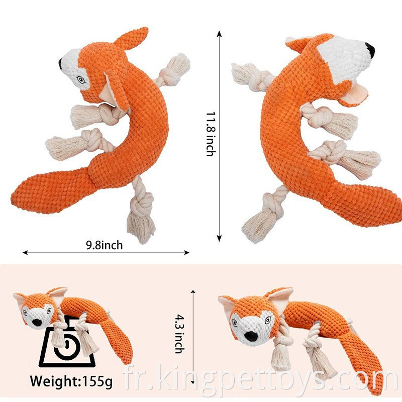 High Quality Squeaky Dog Plush Toy Fox